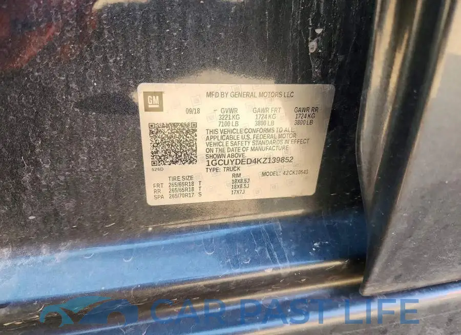 1GCUYDED4KZ139852# 12