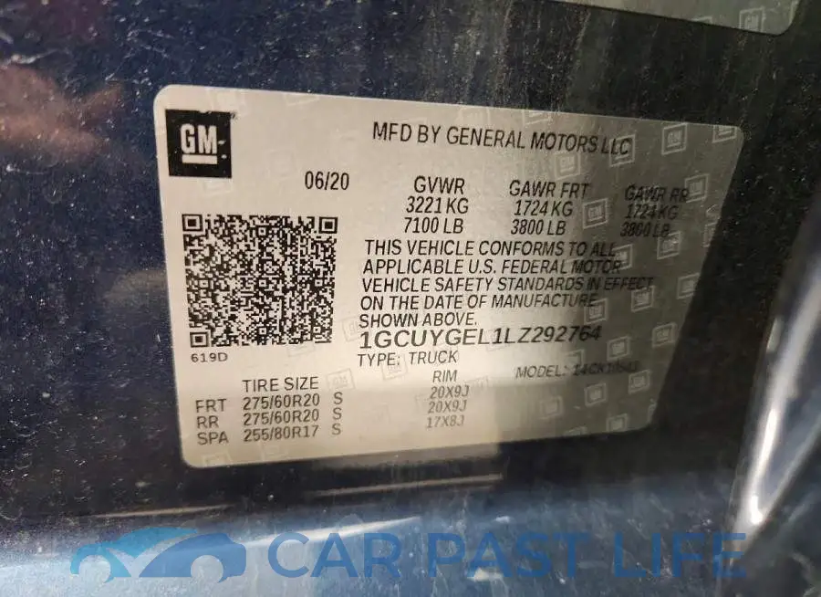 1GCUYGEL1LZ292764# 12