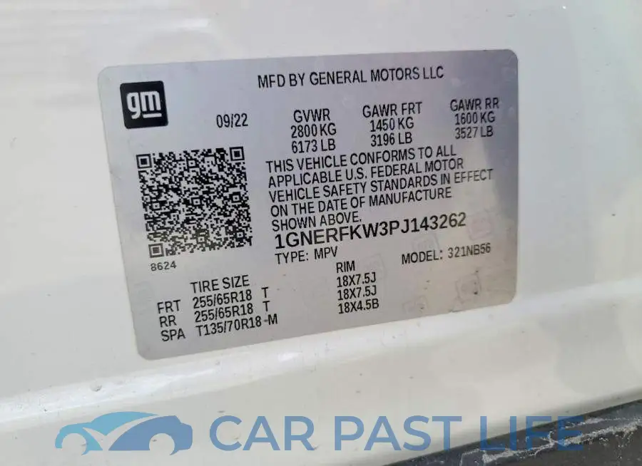 1GNERFKW3PJ143262# 13