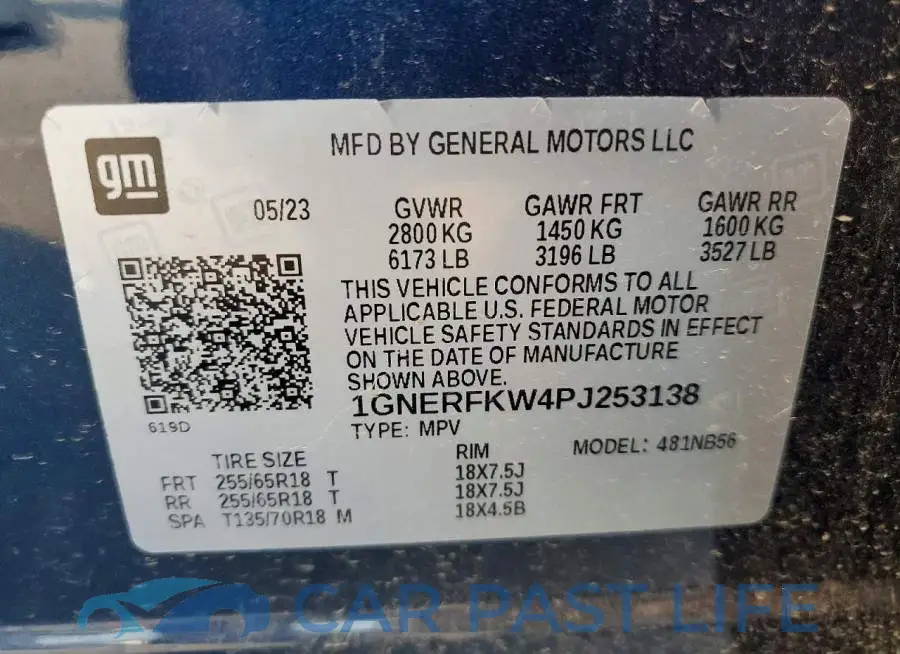 1GNERFKW4PJ253138# 13