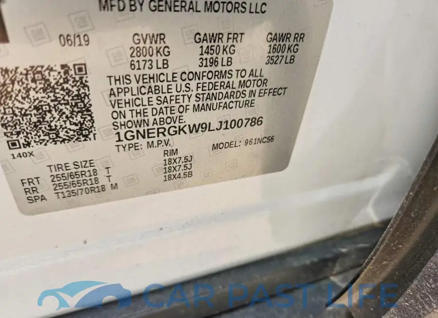 1GNERGKW9LJ100786# 13