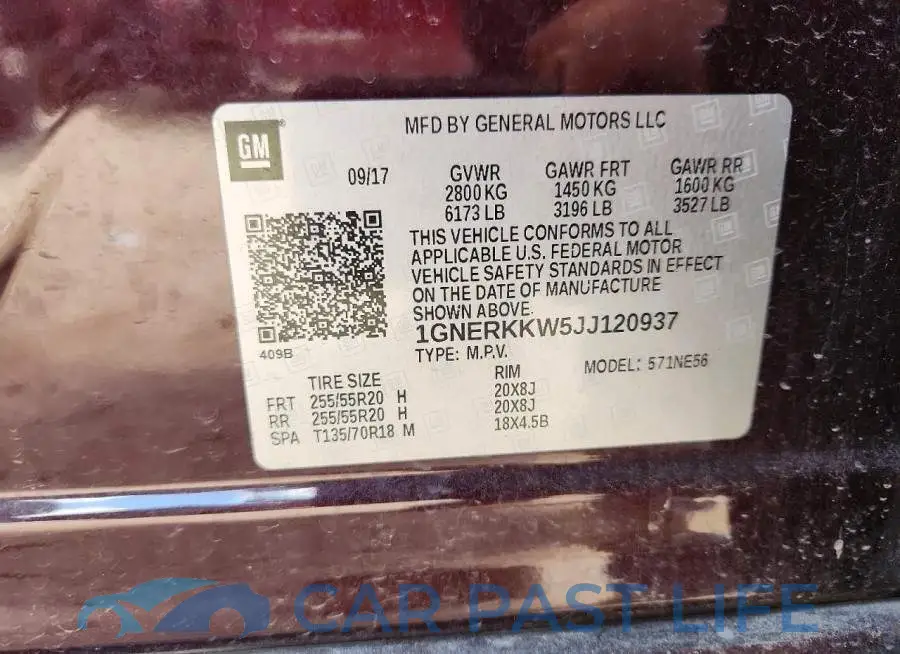 1GNERKKW5JJ120937# 13