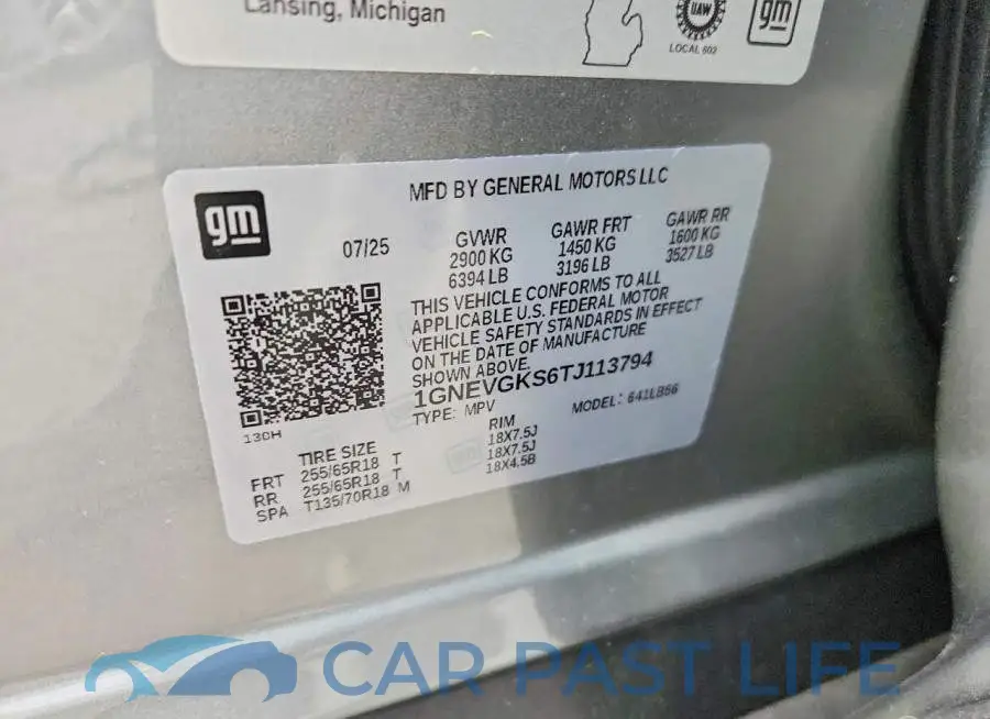 1GNEVGKS6TJ113794# 13