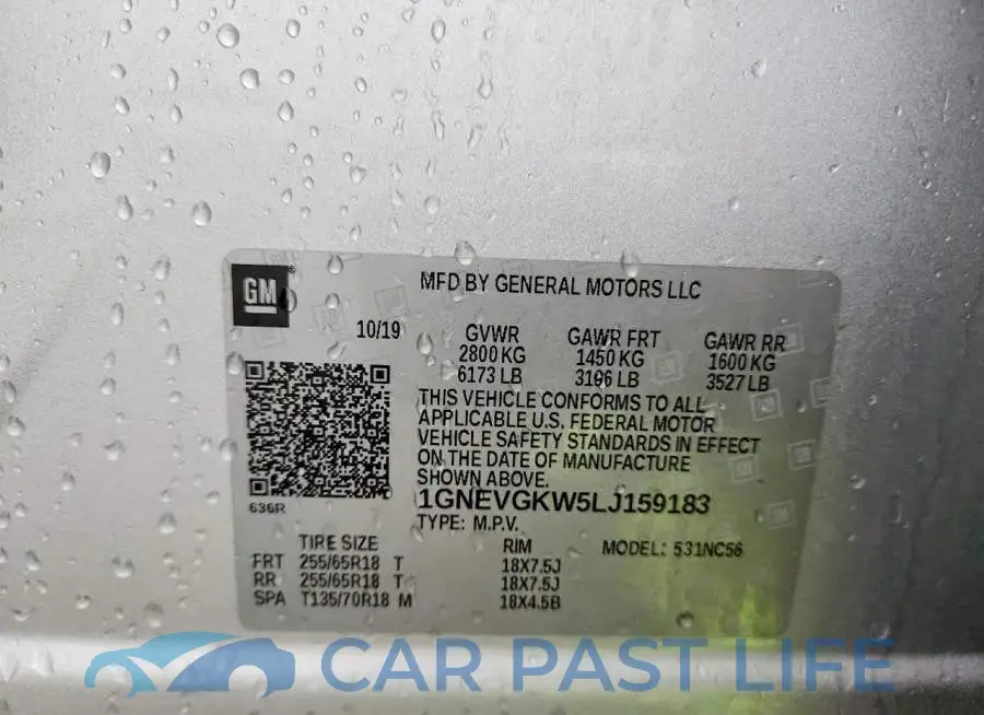 1GNEVGKW5LJ159183# 13