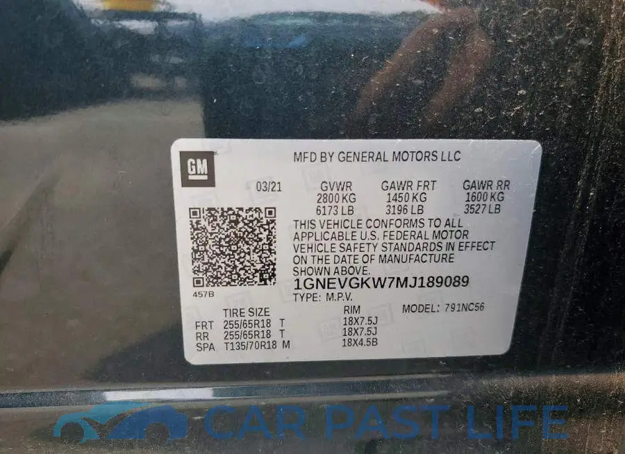 1GNEVGKW7MJ189089# 14