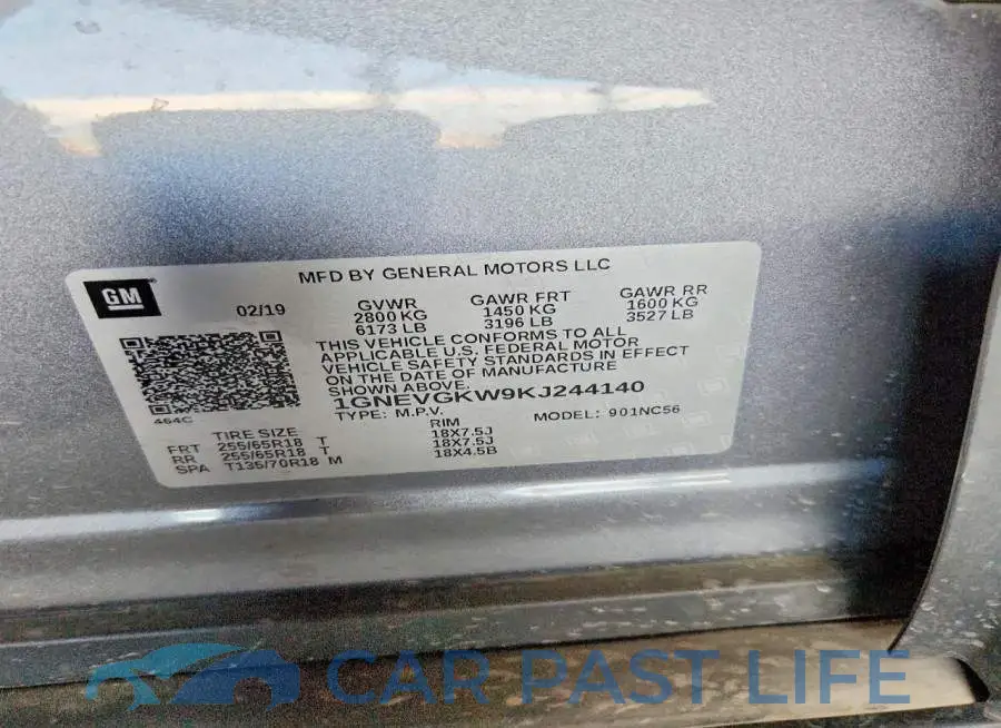 1GNEVGKW9KJ244140# 13