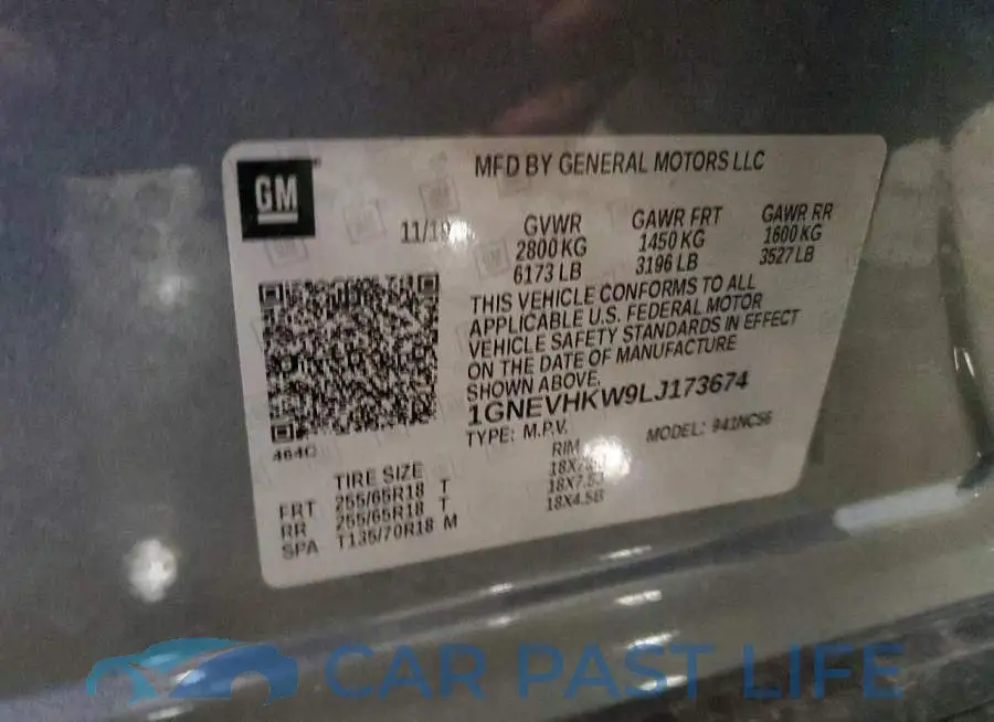 1GNEVHKW9LJ173674# 13