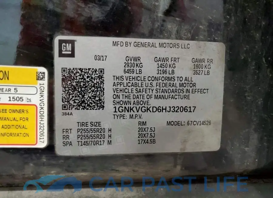 1GNKVGKD6HJ320617# 14