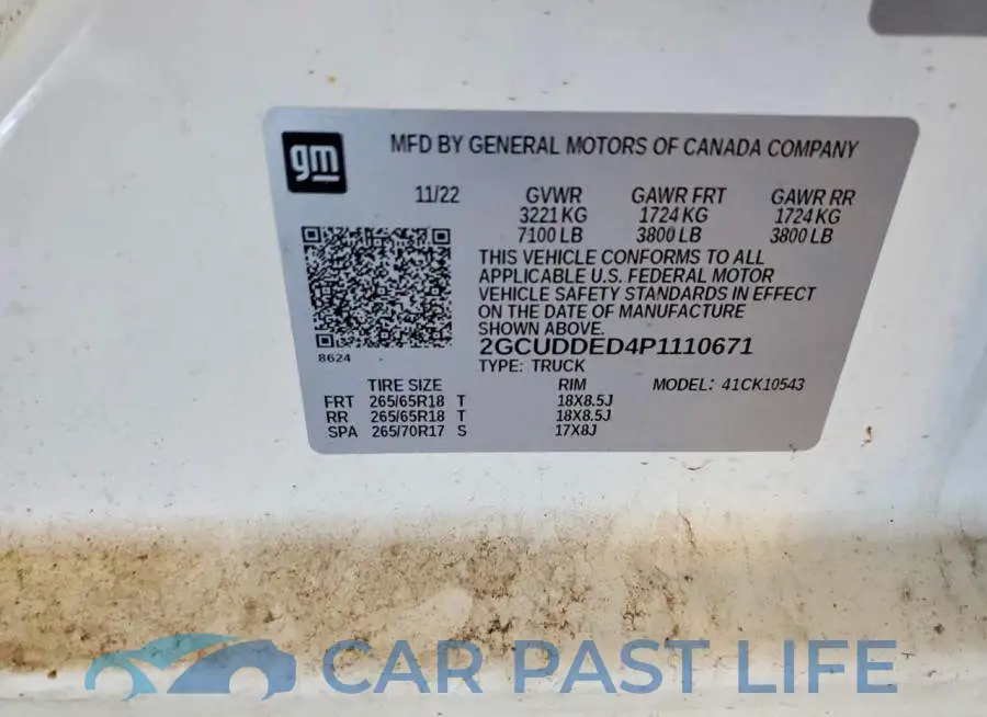 2GCUDDED4P1110671# 12