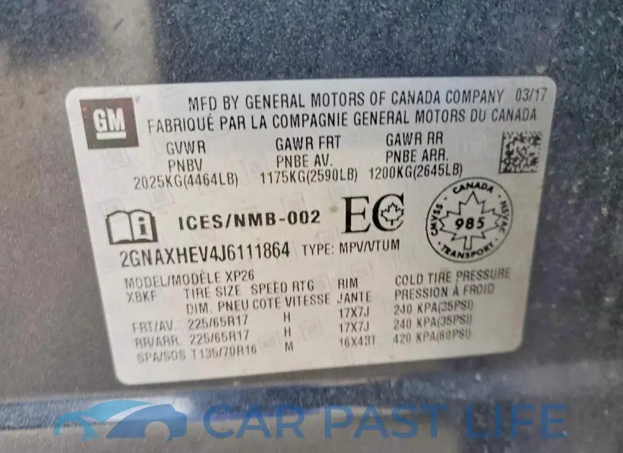2GNAXHEV4J6111864# 13