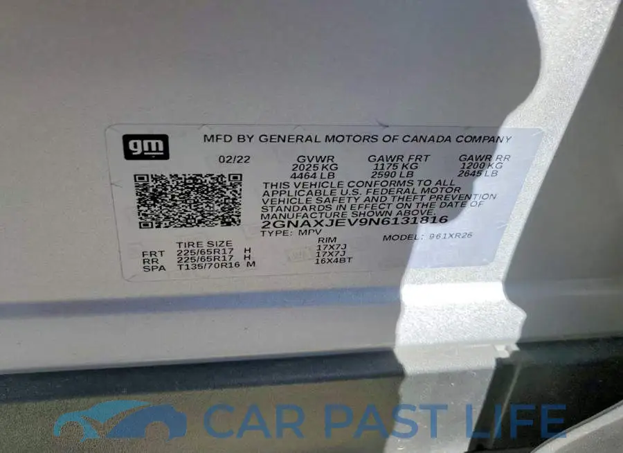 2GNAXJEV9N6131816# 13