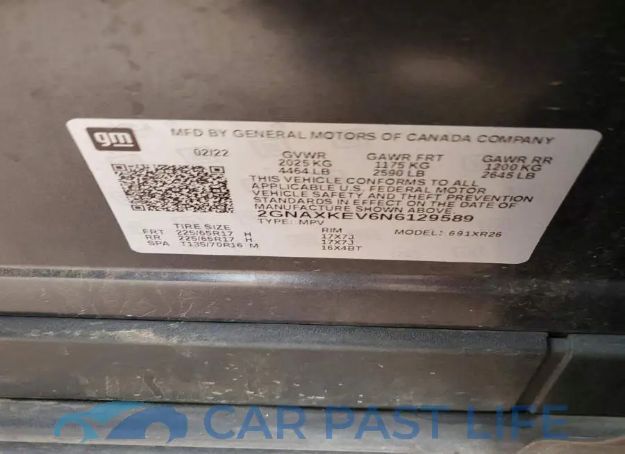 2GNAXKEV6N6129589# 12