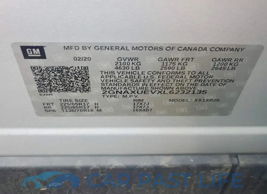 2GNAXUEVXL6232135# 13
