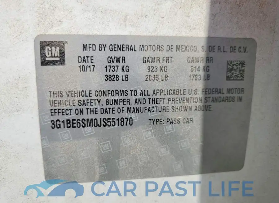 3G1BE6SM0JS551870# 12