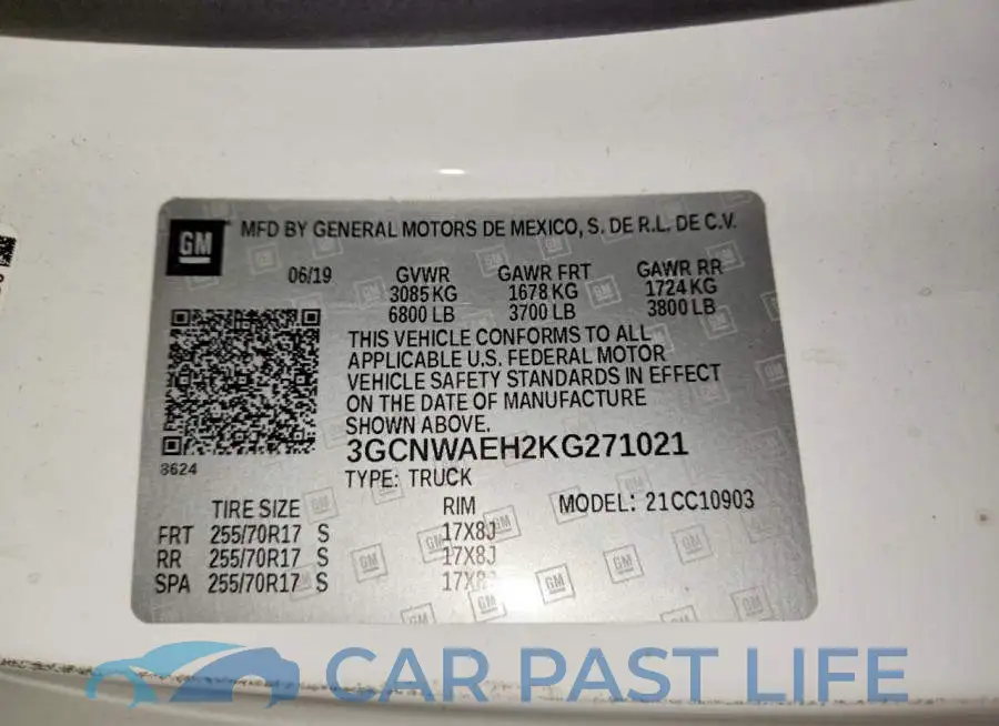 3GCNWAEH2KG271021# 12