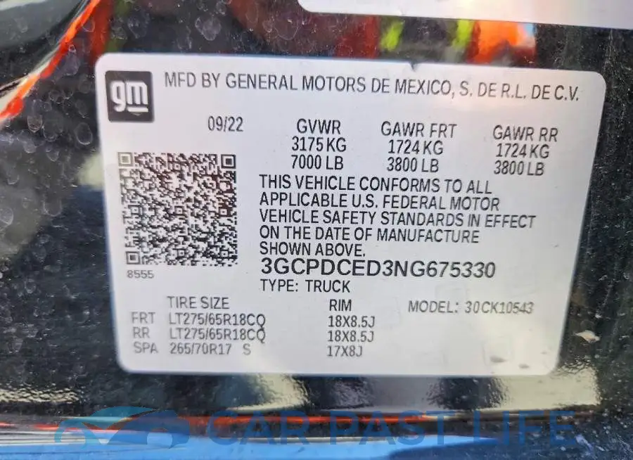 3GCPDCED3NG675330# 12