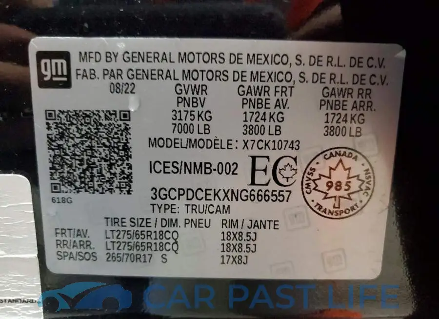 3GCPDCEKXNG666557# 13