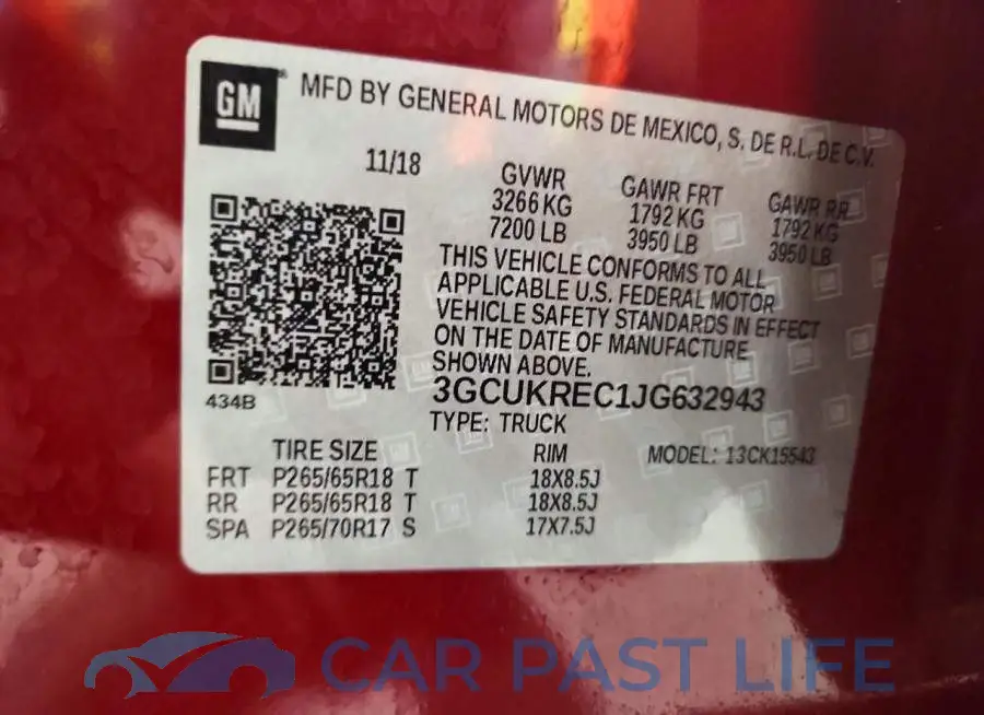 3GCUKREC1JG632943# 12