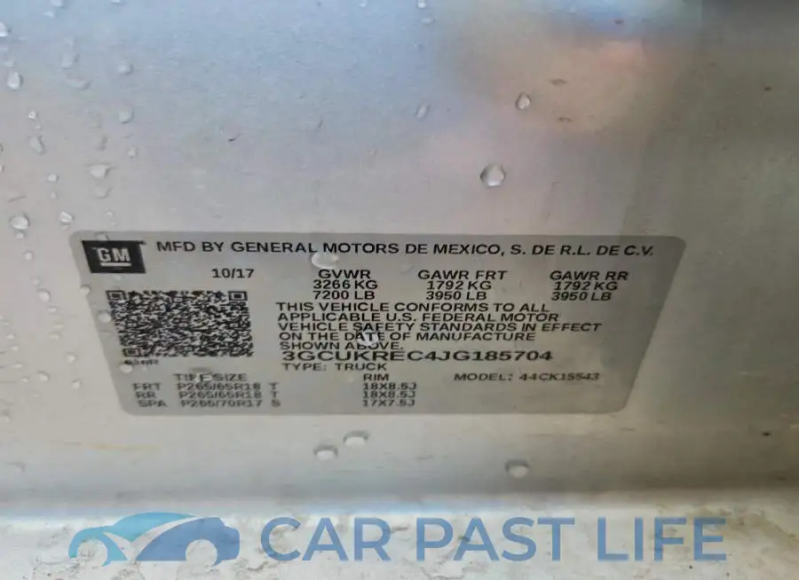 3GCUKREC4JG185704# 12