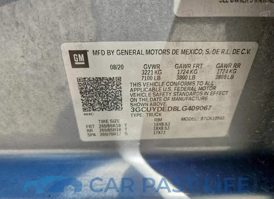 3GCUYDED8LG409067# 13