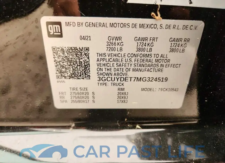 3GCUYDET7MG324519# 12