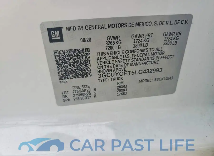 3GCUYGET5LG432993# 13