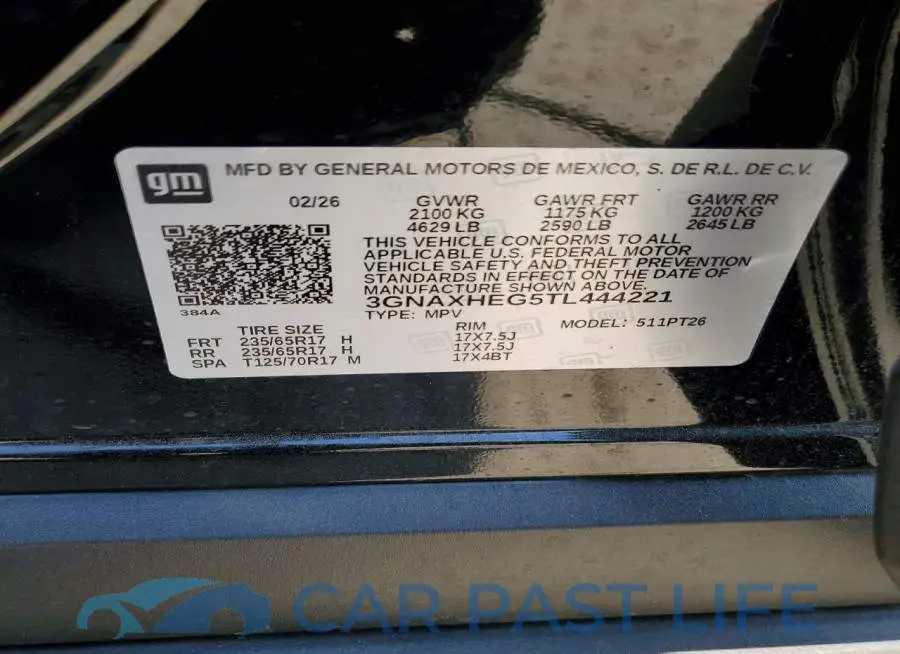 3GNAXHEG5TL444221# 13