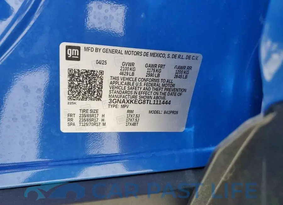 3GNAXKEG8TL111444# 13