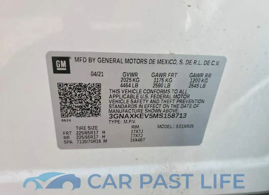 3GNAXKEV5MS158713# 13