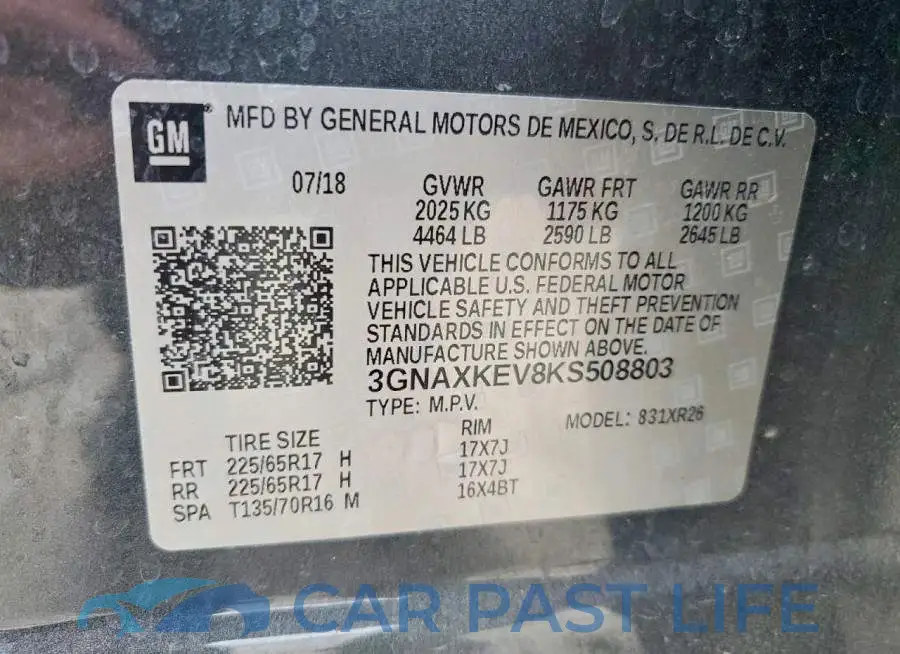 3GNAXKEV8KS508803# 13