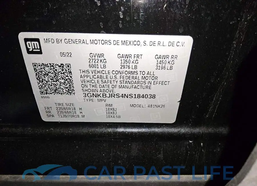 3GNKBJRS4NS184038# 13