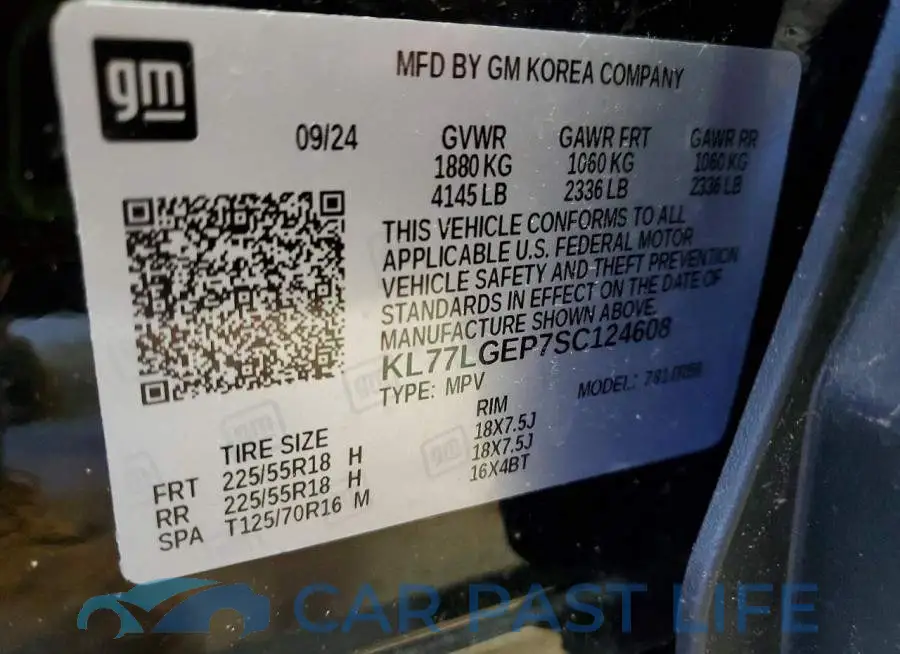 KL77LGEP7SC124608# 12