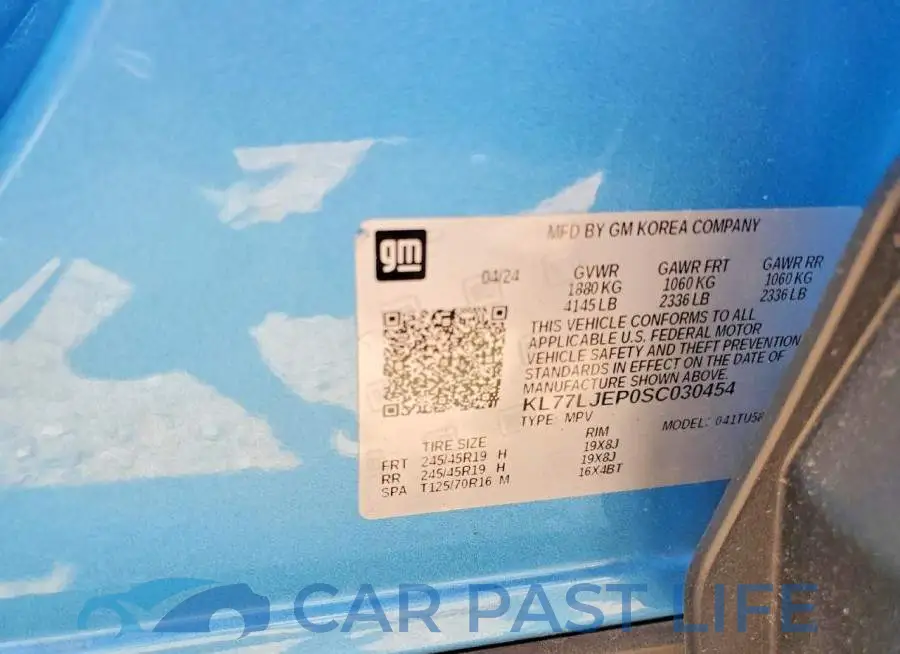 KL77LJEP0SC030454# 12