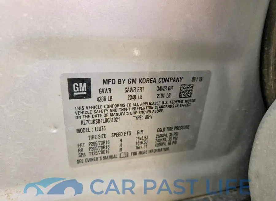KL7CJKSB4LB031021# 13