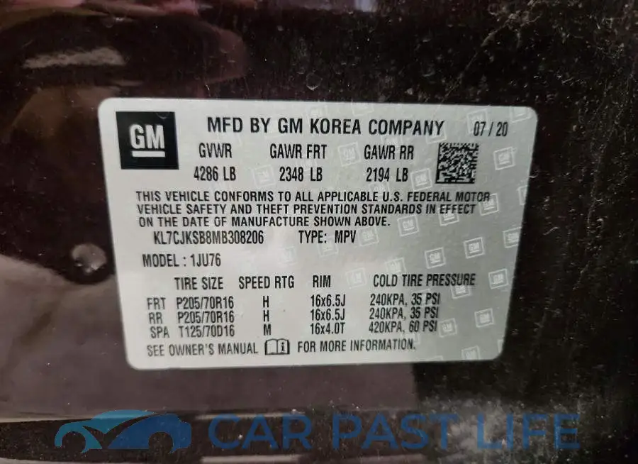 KL7CJKSB8MB308206# 12