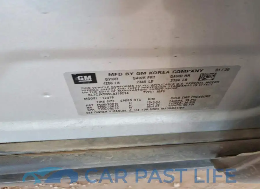 KL7CJKSB9LB319214# 12