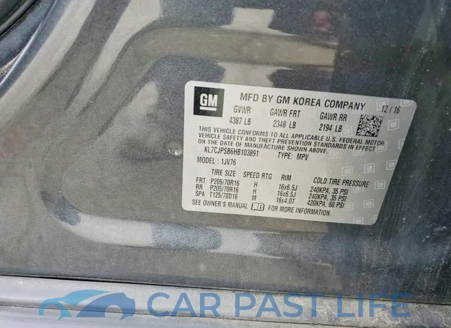 KL7CJPSB6HB103891# 12