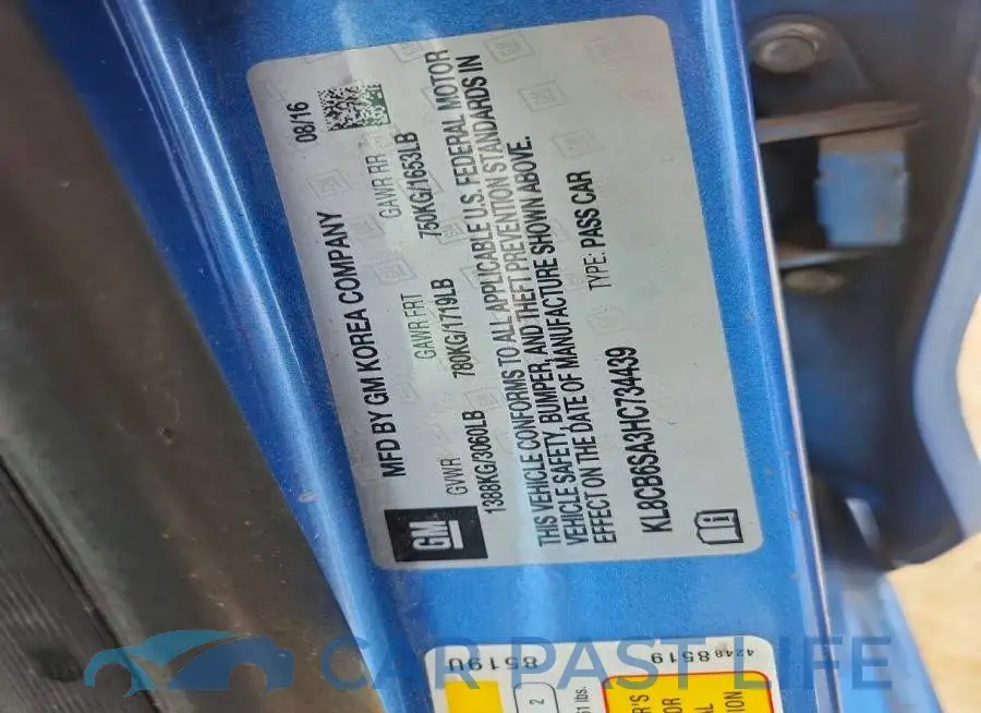 KL8CB6SA3HC734439# 12
