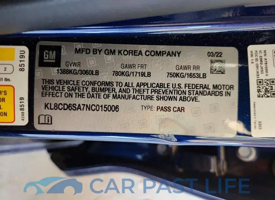 KL8CD6SA7NC015006# 12