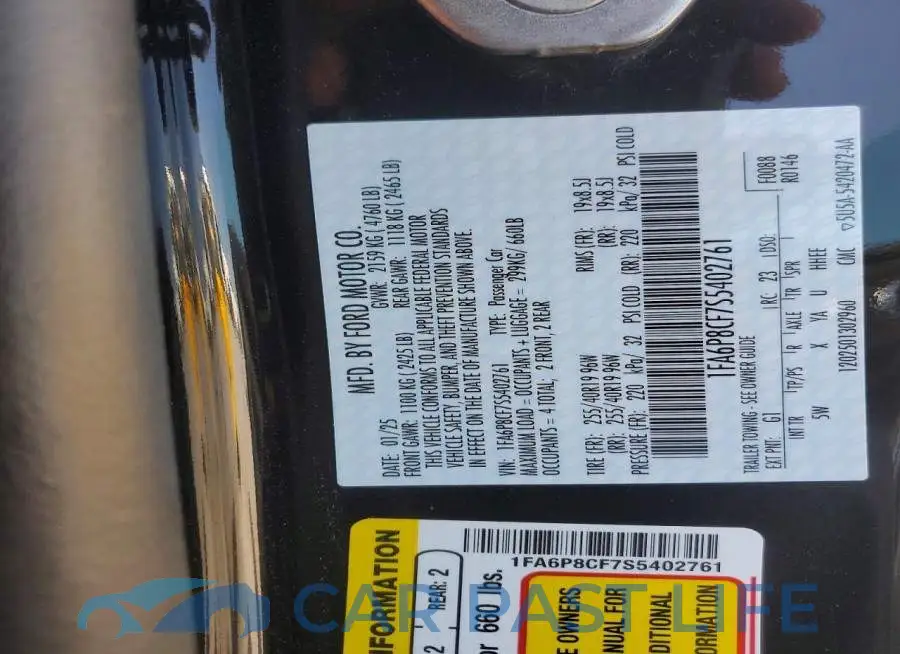 1FA6P8CF7S5402761# 12