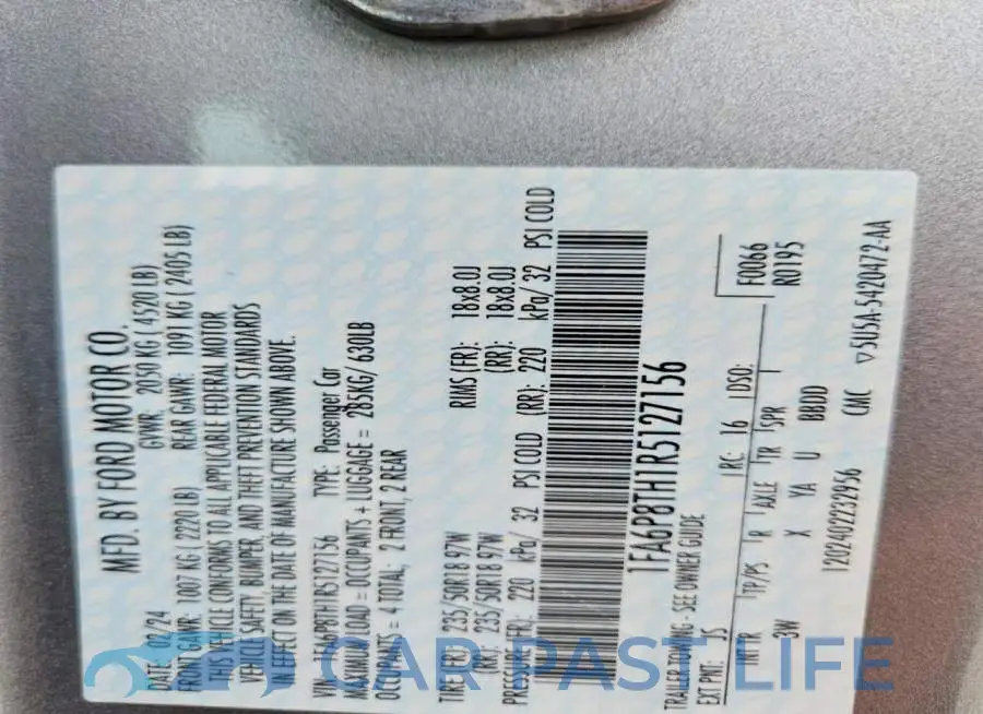 1FA6P8TH1R5127156# 13