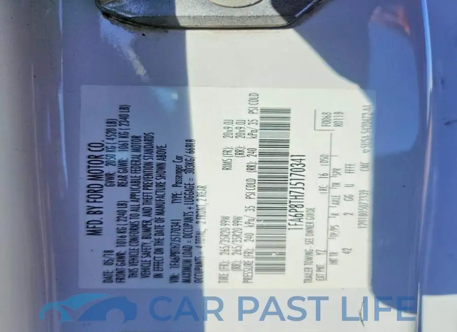 1FA6P8TH7J5170341# 13
