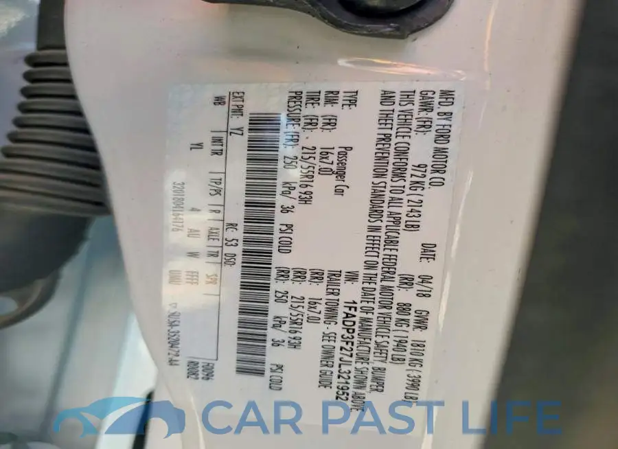 1FADP3F27JL321952# 12