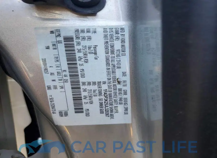 1FADP3K25JL320367# 12
