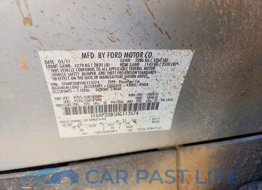 1FAHP2D85HG113574# 12