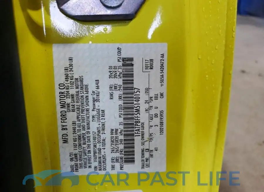 1FATP8FF5M5140157# 13
