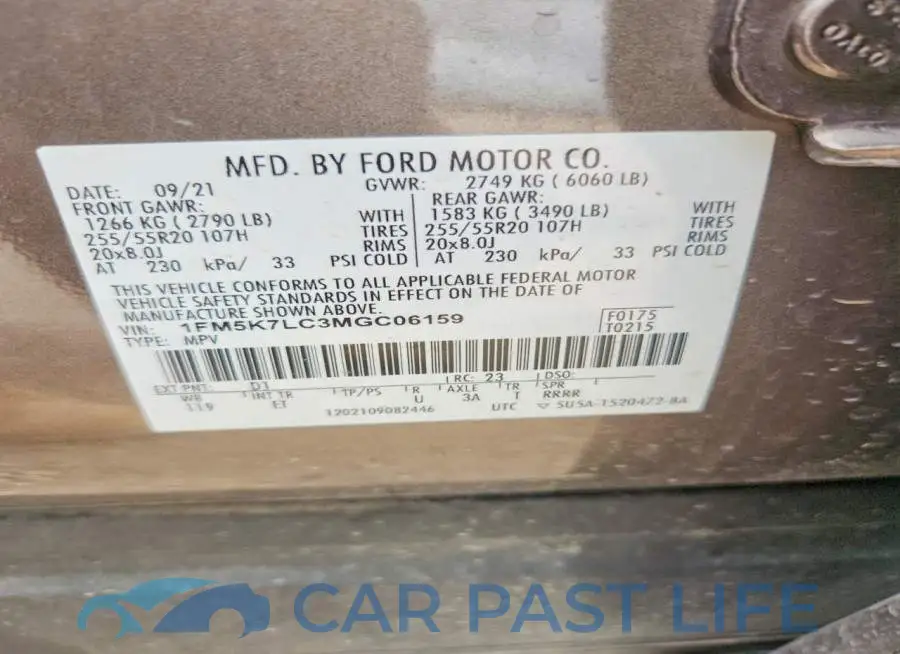 1FM5K7LC3MGC06159# 13
