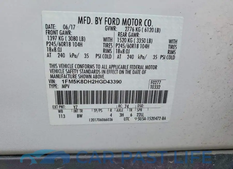 1FM5K8DH2HGD43390# 13