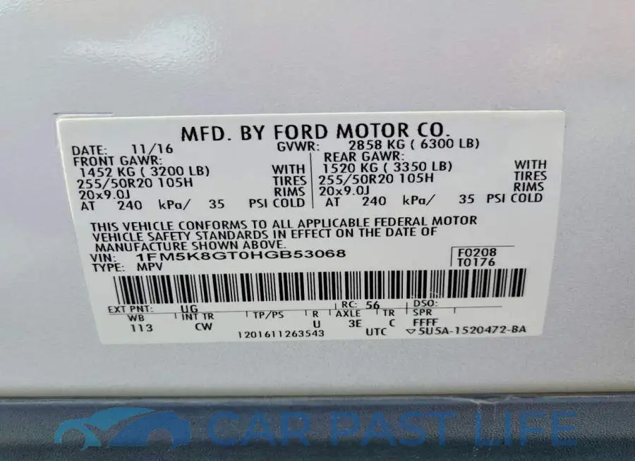 1FM5K8GT0HGB53068# 13