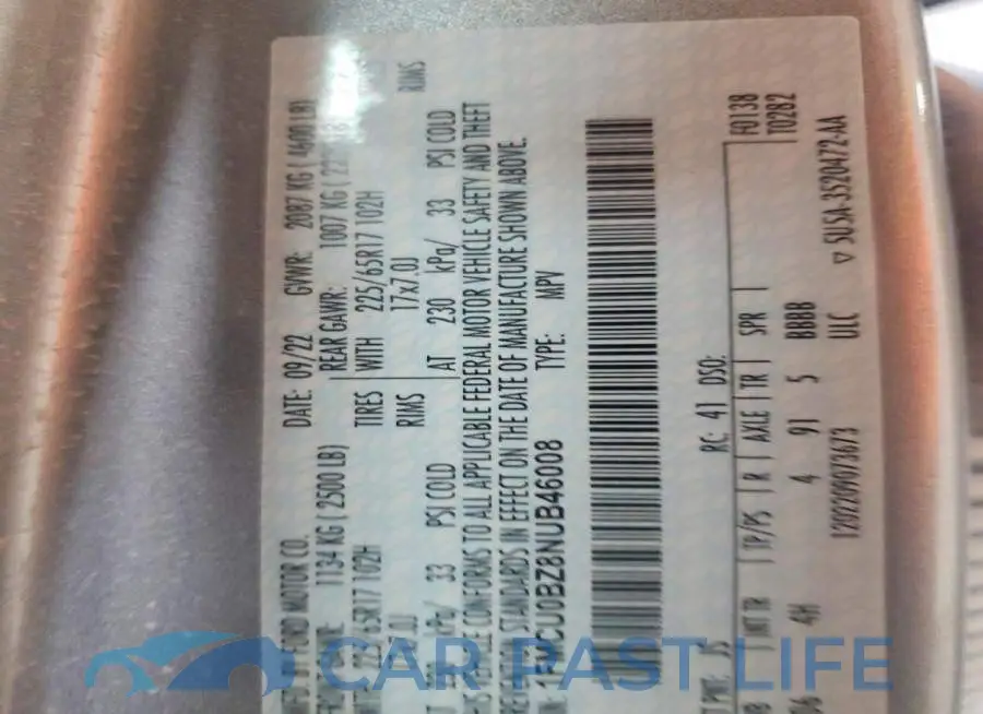 1FMCU0BZ8NUB46008# 13